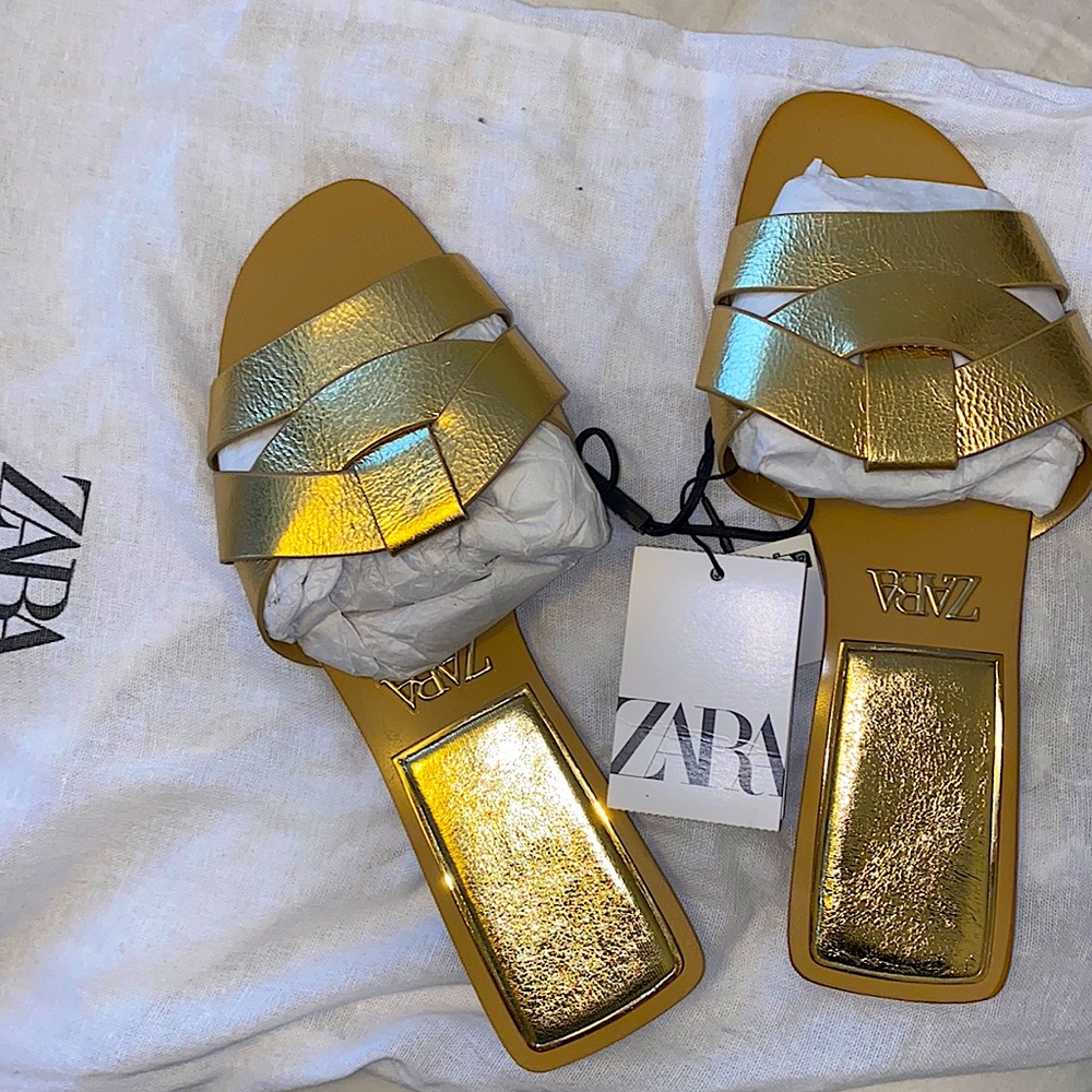 Zara gold sandals
